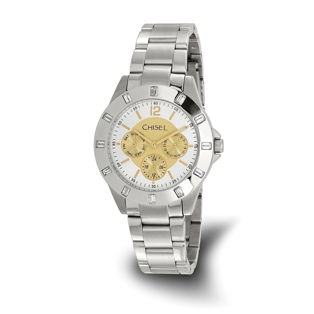 Kazi Luxury Mens Chisel Stainless Steel Champagne Dial Watch